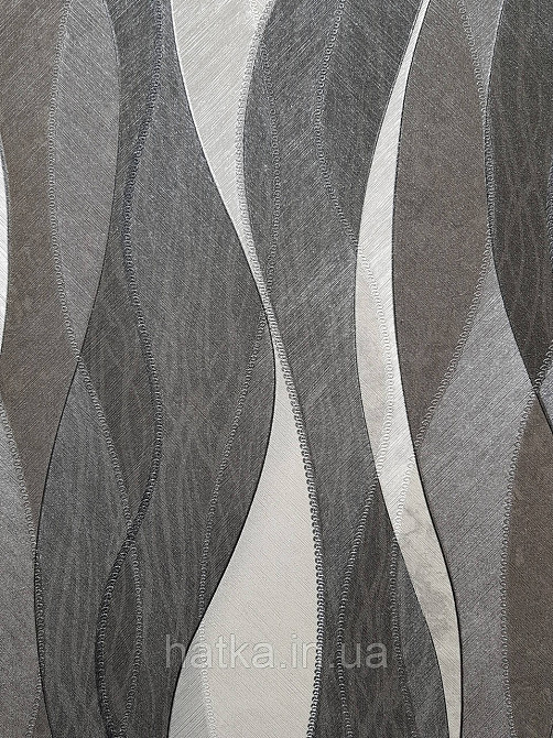 Шпалери вінілові на флізеліні гарячого тиснення DU&KA 1.06х10 вензель основа під штукатурку сірі коричневі Київ - фото 1