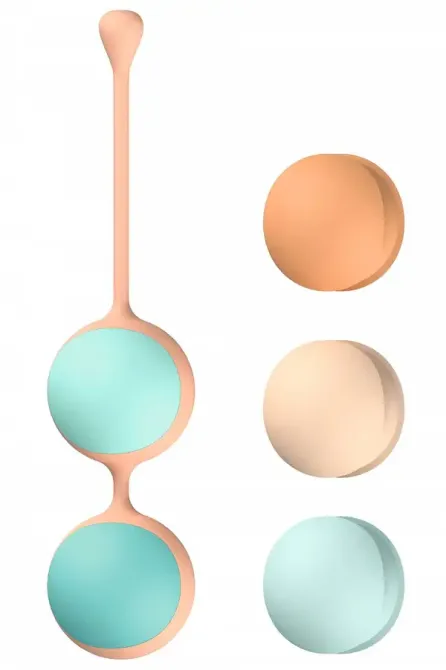 Вагінальні кульки Liebe Kewos — Peach/Mint, 5 кульок у комплекті, 15, 25, 35, 45 та 55 г Львів - фото 2