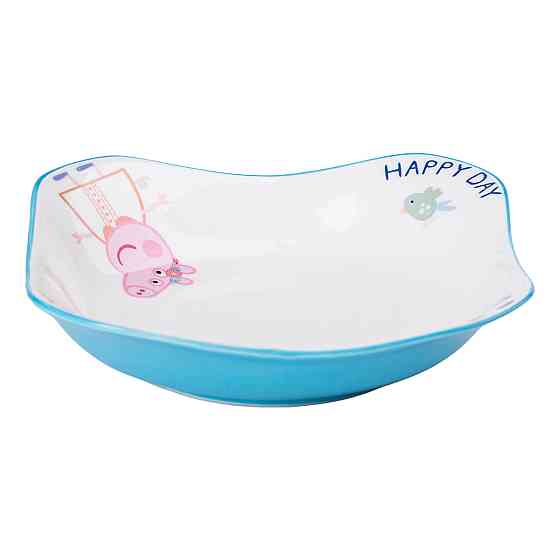 Глибока квадратна фарфоровая тарілка для дітей 350 мл Київ