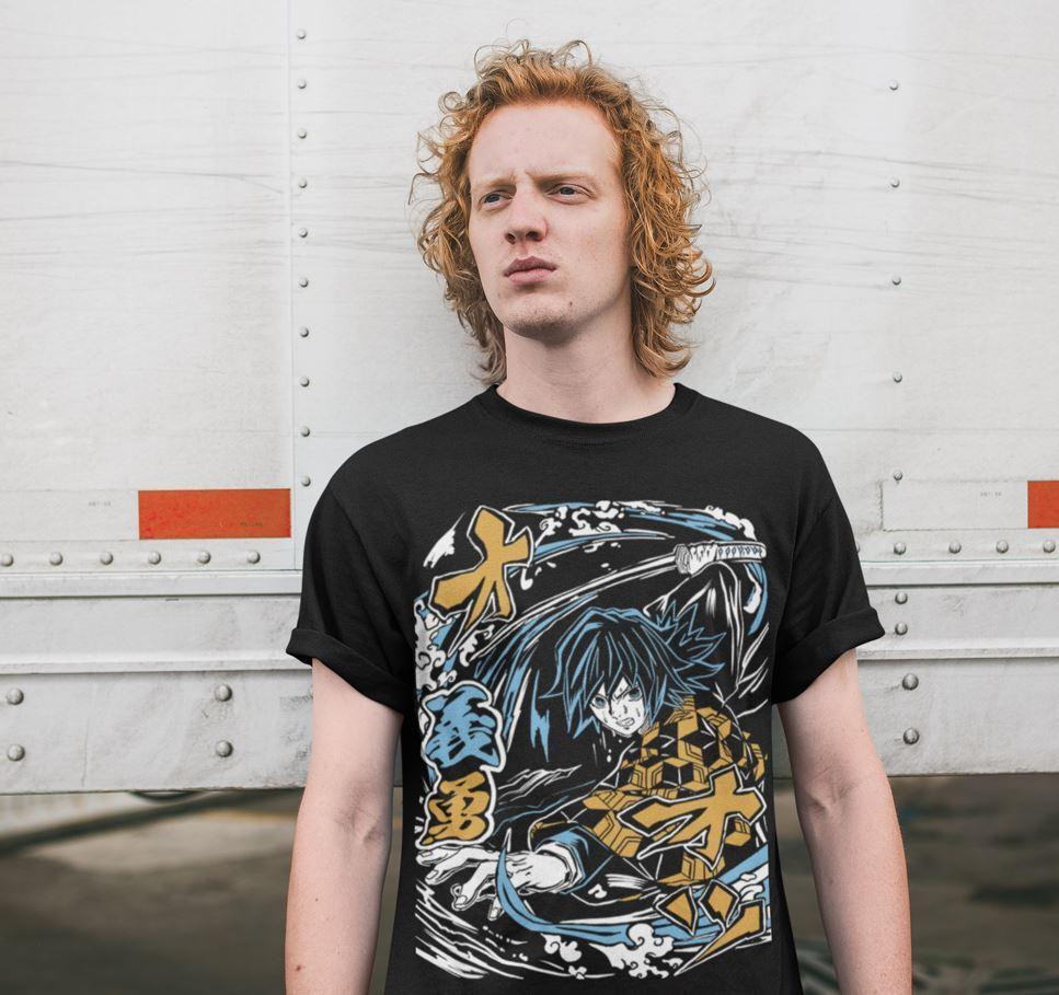 Футболка чоловіча з аніме принтом Вбивця демонів оверсайз (S/M/L) Чорний AnimeJ1031 Дніпро - фото 9