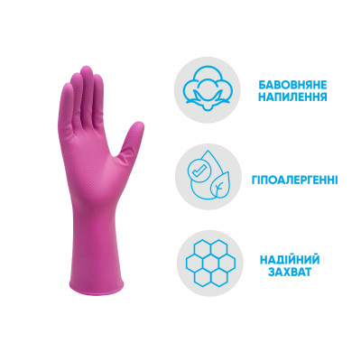 Перчатки хозяйственные Добра Господарочка латексные сверхпрочные оранжевые L 2 шт. (4820086520058) Винница - изображение 5