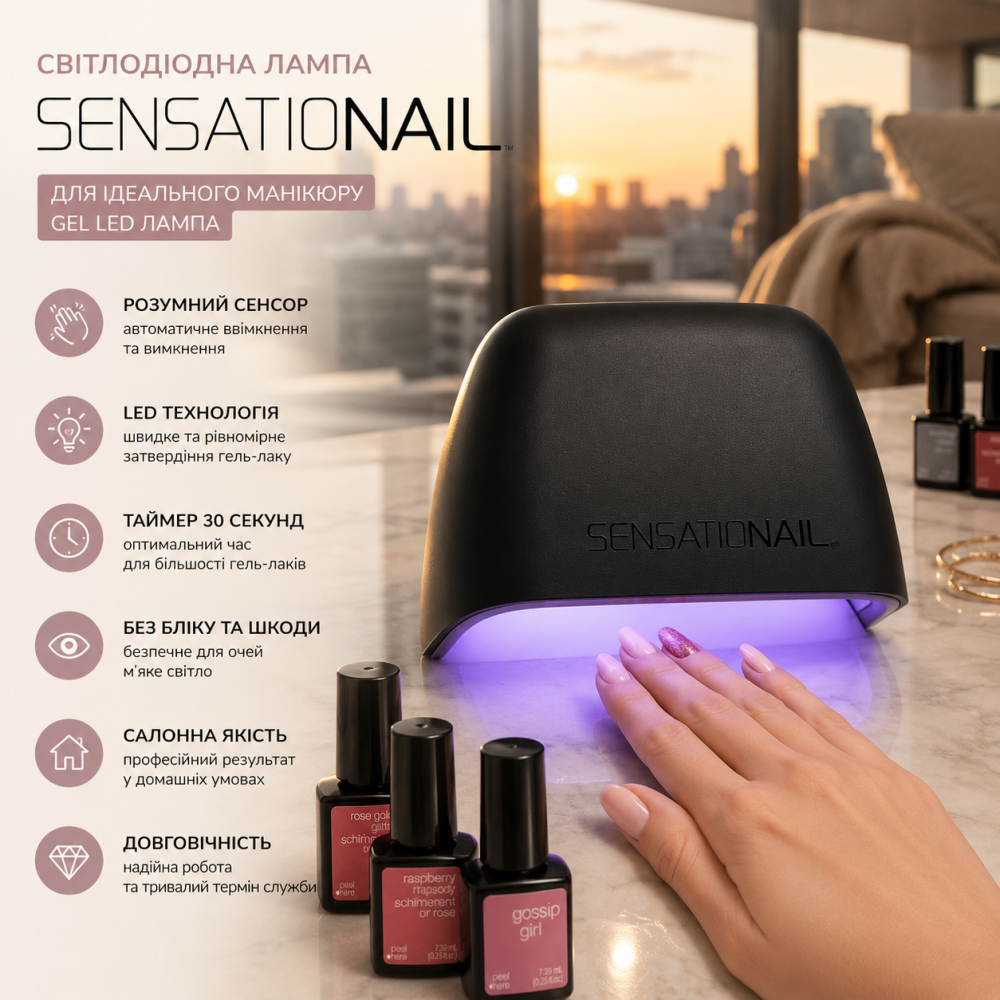 Уцінка Світлодіодна лампа для нігтів SensatioNail Gel LED лампа для сушіння гель-лаку з розумним сенсором Київ - фото 6