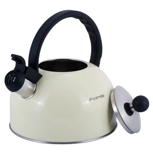 Чайник 2,5л нержавіюча сталь зі свистком (салатовий,кавовий,беж) 0679BG KAMILLE Житомир - фото 3