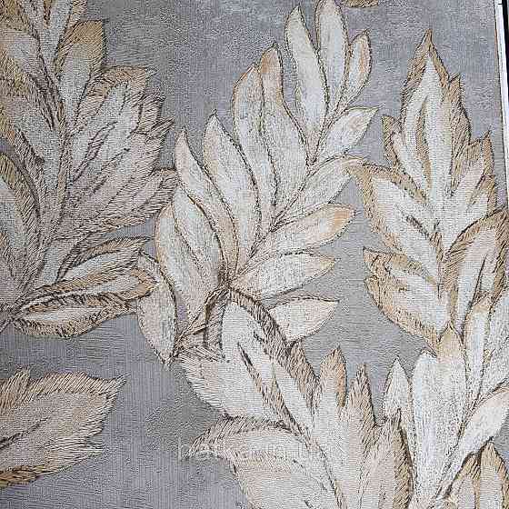 Шпалери метрові вінілові на флізелін 24 Carati Cristiana Masi листя великі золотисті на коричневому Київ