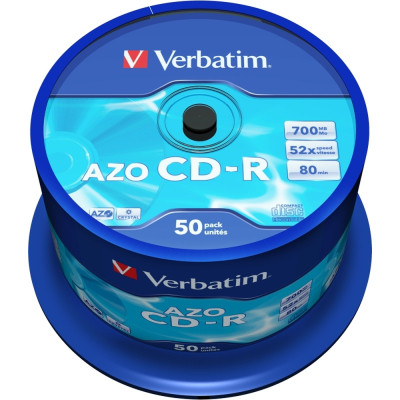 Диск CD Verbatim 700Mb 52x Cake box 50 Crystal AZO (43343) Винница - изображение 1