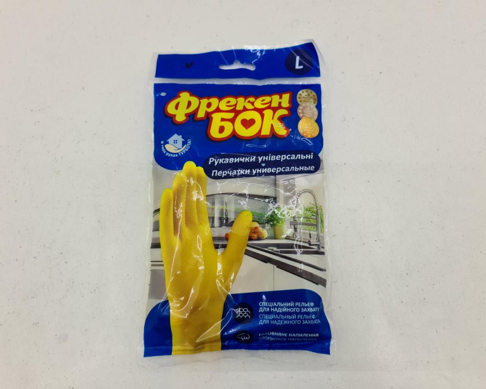 Гумові рукавички Універсальні для миття посуду "Фрекен Бок" (L) NEW (1 пачка) Харків - фото 4