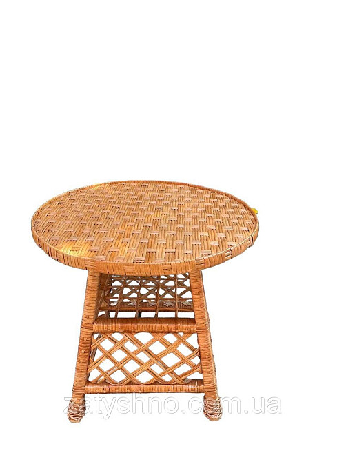 Кухонный стол плетеный журнальный с полкой Киев - изображение 2