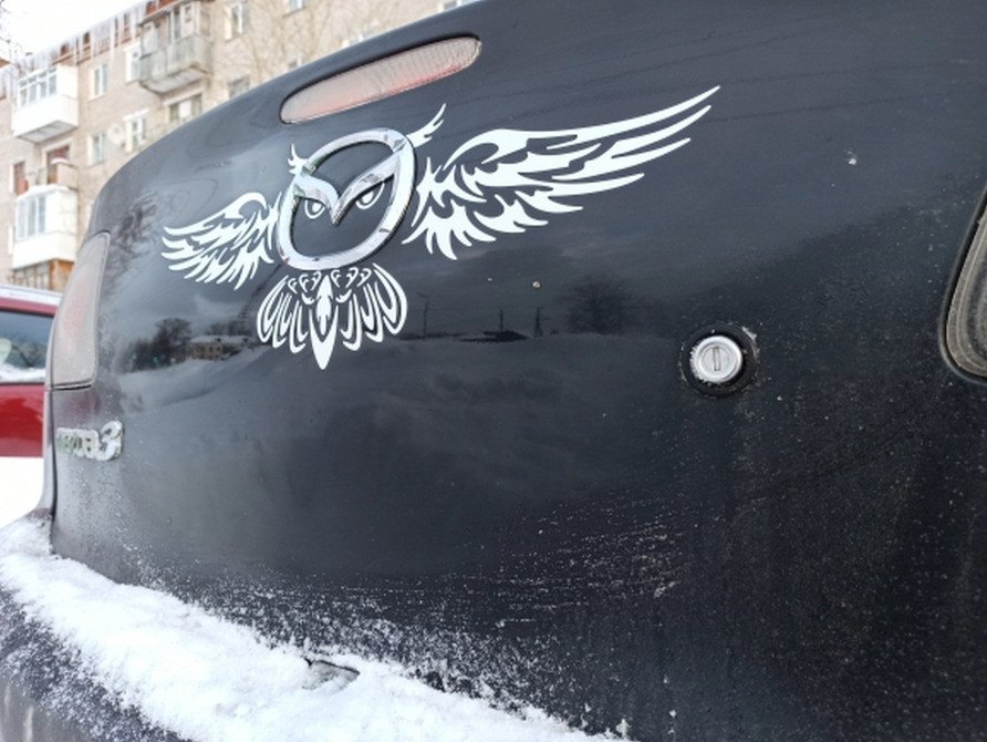 Наклейка на авто Сова на задній значок автомобіля Київ - фото 3