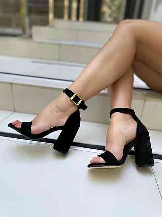 SANTINI Босоніжки жіночі чорні з натуральної замші SANTINI 957365-21 літні відкриті / Босоніжки Коломия