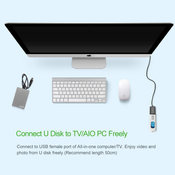 USB кабель подовжувач Ugreen USB 2.0 US103 (AM / AF штекер - гніздо, Чорний, 2м) Николаев - изображение 4