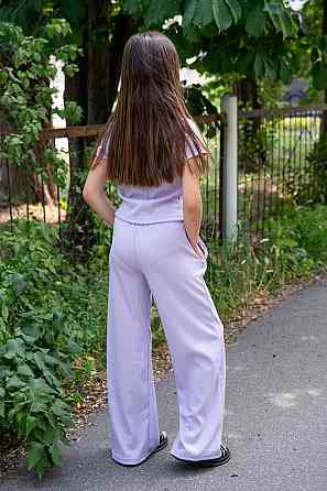 Костюм для дівчаток штани + футболка літній, бузковий, бавовна, топ Київ