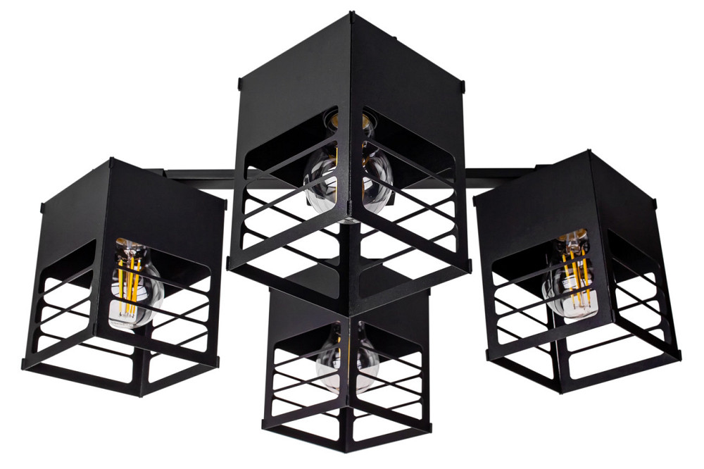 Люстра лофт чорна 4 лампи Е27 Urban NL 2310-4 BK Київ - фото 1