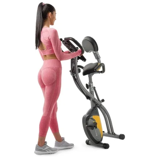 Велотренажер магнітний з еспандерами Hop-Sport X-Bike 3010x чорно-жовтий Київ - фото 4