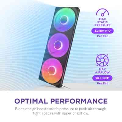 Кулер для корпуса NZXT F420 RGB Core Fan (Single Frame) - Black (RF-U42HF-B1) Винница