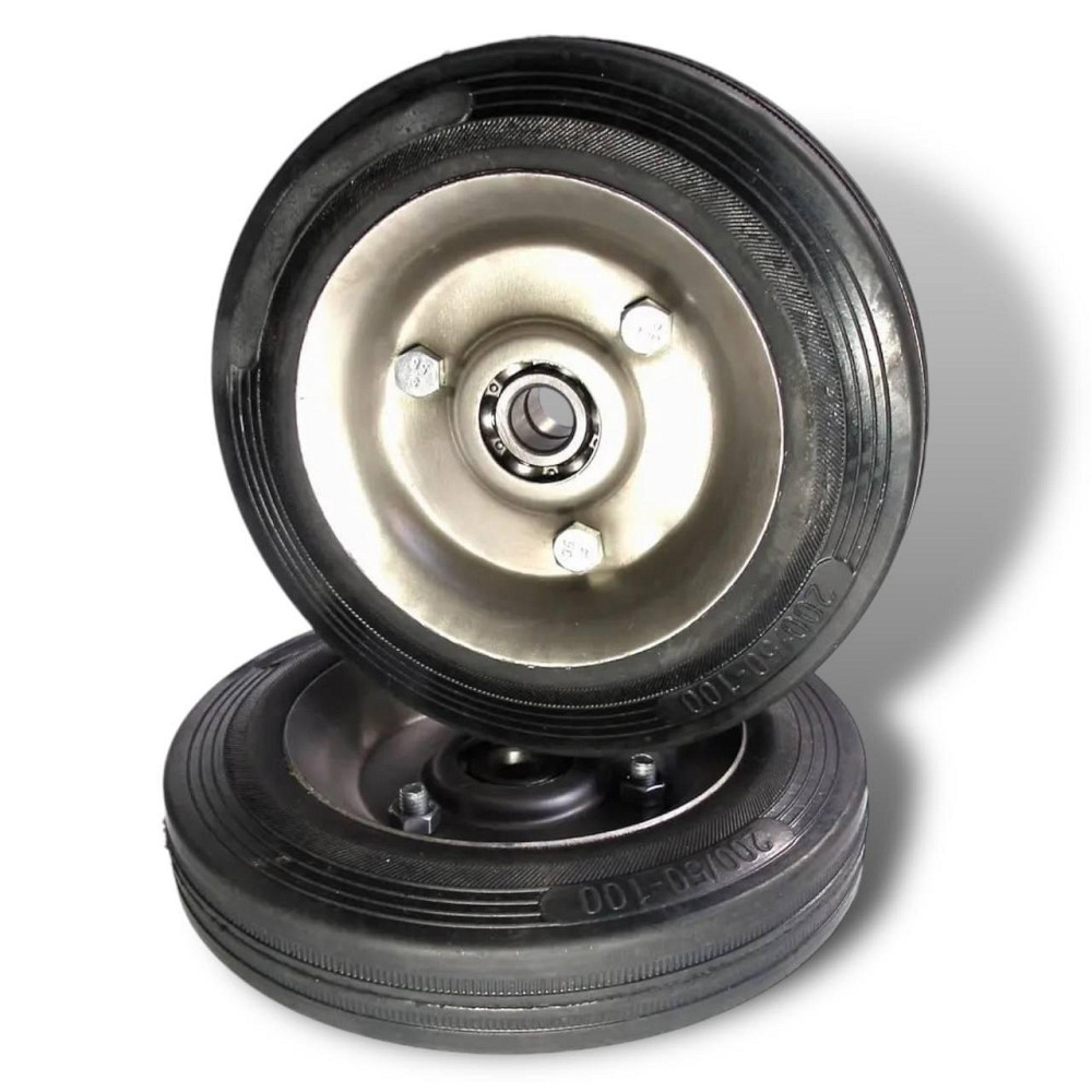 Колесо для візка діаметр 200 мм внутрішній діаметр 25 мм - 2 підшипники, метал Харків - фото 2