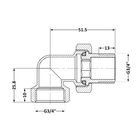Сгон-американка Thermo Alliance Base 3/4" ВН нікель, кутовий SD191W20 Київ