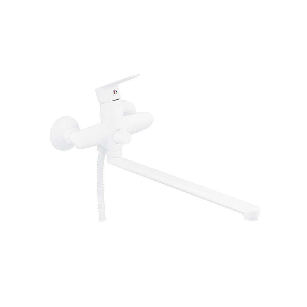 Змішувач для ванни Kroner KRM Fulda - W070 з душовим гарнітуром, білий Київ - фото 2