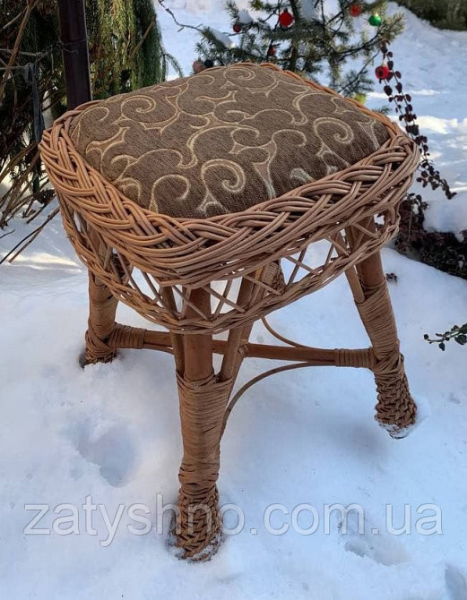 Табуретка из лозы с мягким сидением Киев - изображение 4