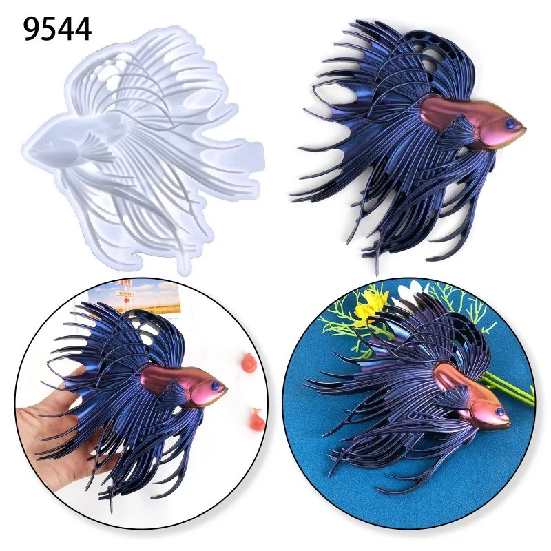 Молд силиконовый рыбка Петушок 182 на 175 мм серый Киев - изображение 4