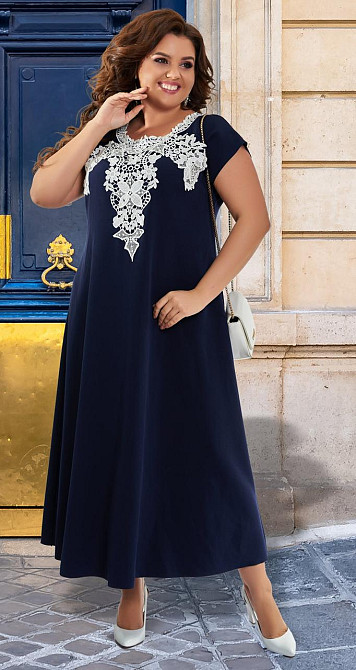 Красивое летнее платье с макраме большого размера (56) Киев - изображение 1