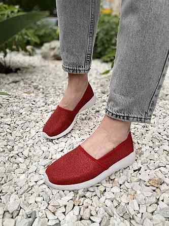 No brend Сліпони жіночі Z1900-2 червоні (літо, тканина) (1363) Коломыя