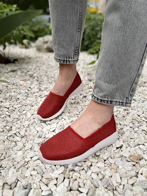 No brend Сліпони жіночі Z1900-2 червоні (літо, тканина) (1363) Коломия - фото 2