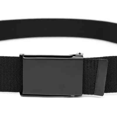 Ремень Vintage Текстильный с черной пряжкой Черный (20530) Винница