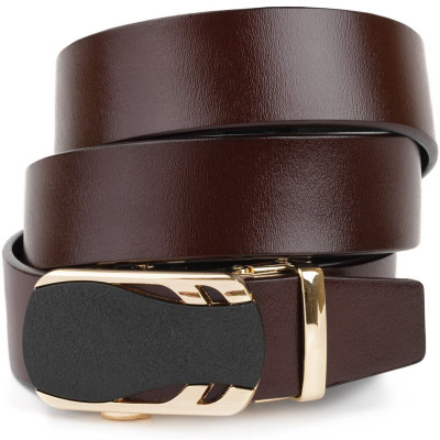 Ремінь Vintage З золотистою пряжкою автомат Коричневий (20323) Вінниця - фото 1