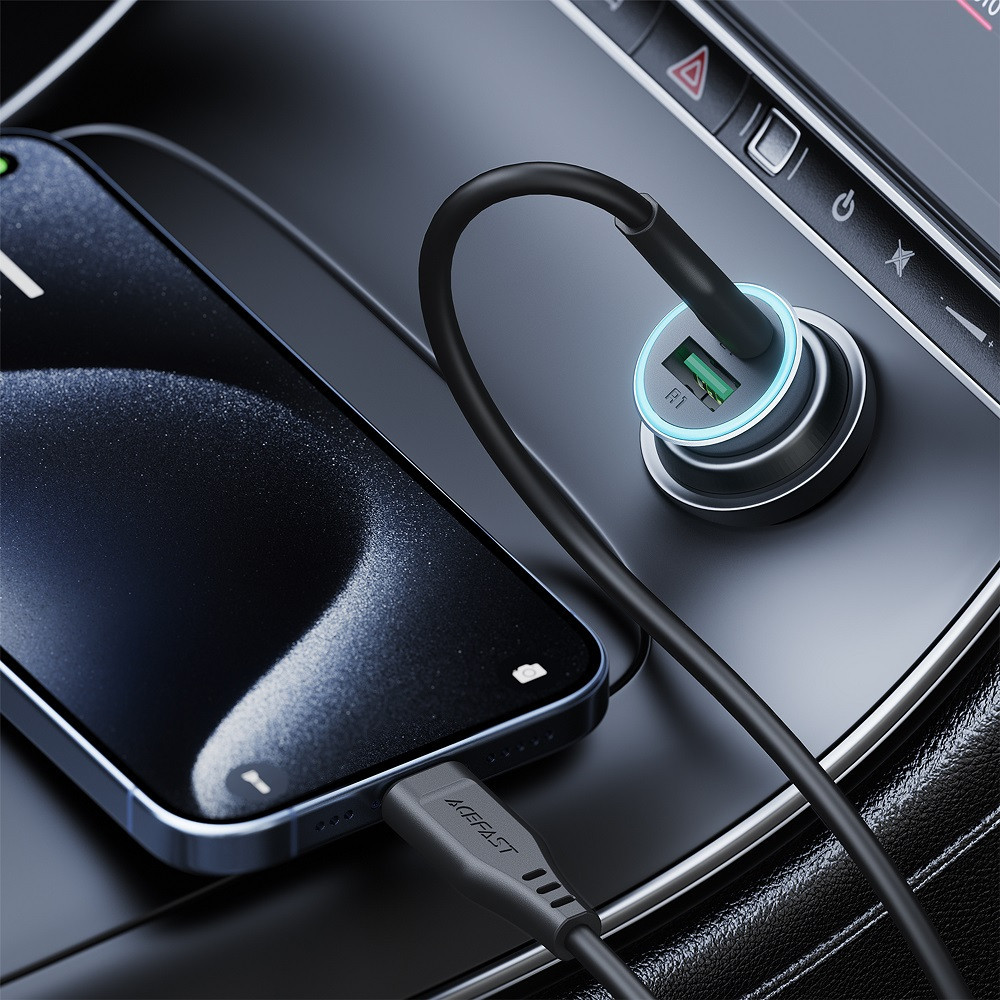 Автомобильное зарядное устройство ACEFAST B16 95W (USB-A+USB-C) dual port metal car charger set (P5) Metal Gray Киев - изображение 6