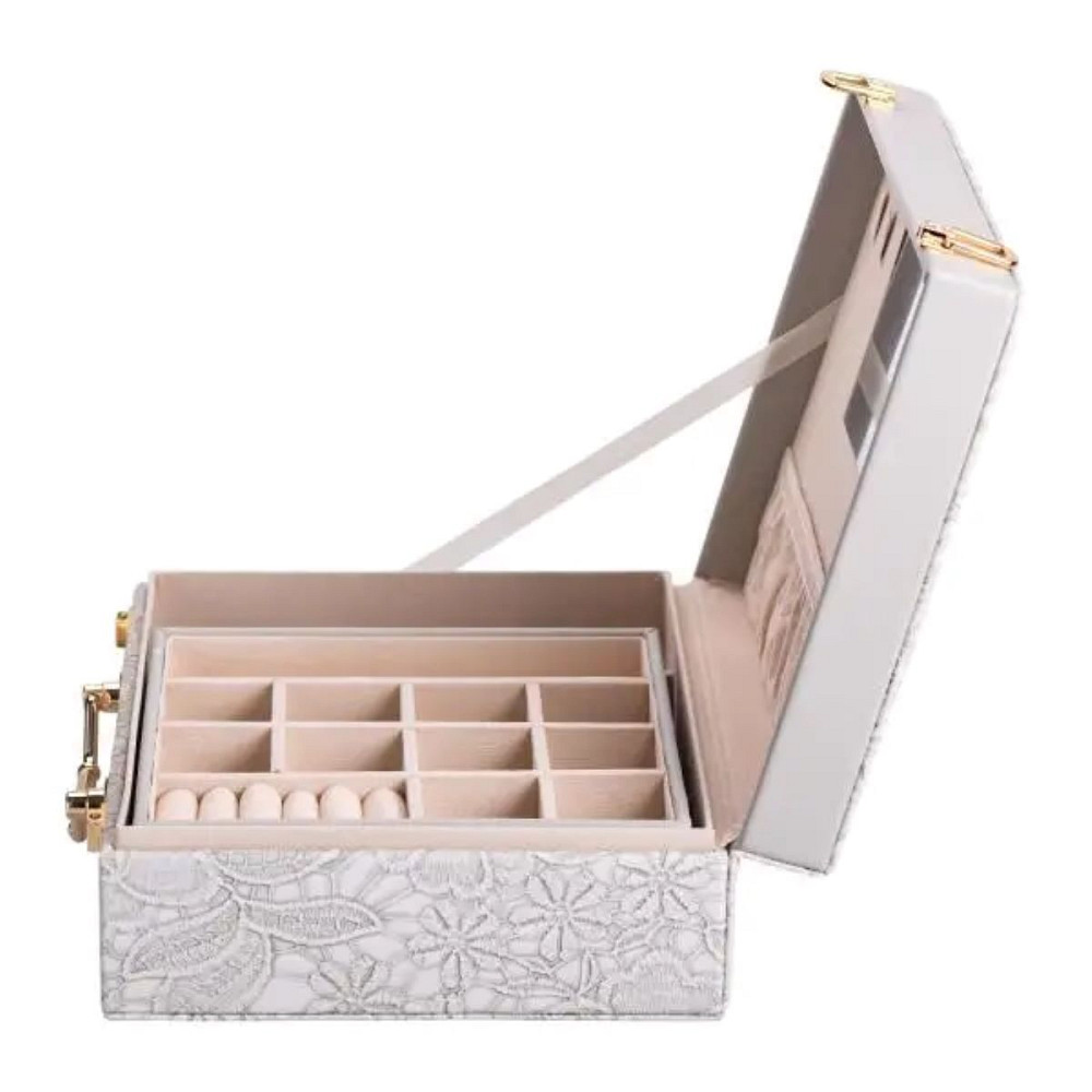 Yiwu Скринька для прикрас з еко шкіри 2 яруси із дзеркалом органайзер для ювелірних виробів HP- Коломыя - изображение 5