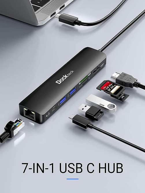 Концентратор DockTeck 7-in-1 USB-C Hub Луцьк - фото 1