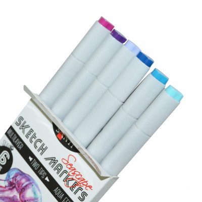 Художній маркер Santi набір двосторонніх sketch Seascape 6 шт (390567) Вінниця - фото 3