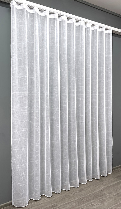 Тюль VR-Textil 1208т Івонна Льон Білий з срібним вкрапленням 200х250 см (43-178) Київ - фото 3