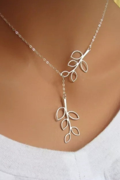 Подвеска на шею Листья 52 см серебристый Киев - изображение 1