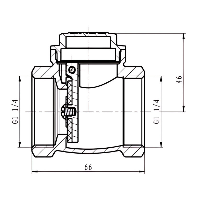 Клапан зворотній пелюстковий Koer KR.174-32 - 1 1/4" Т-подібний (KR5261) Київ - фото 3