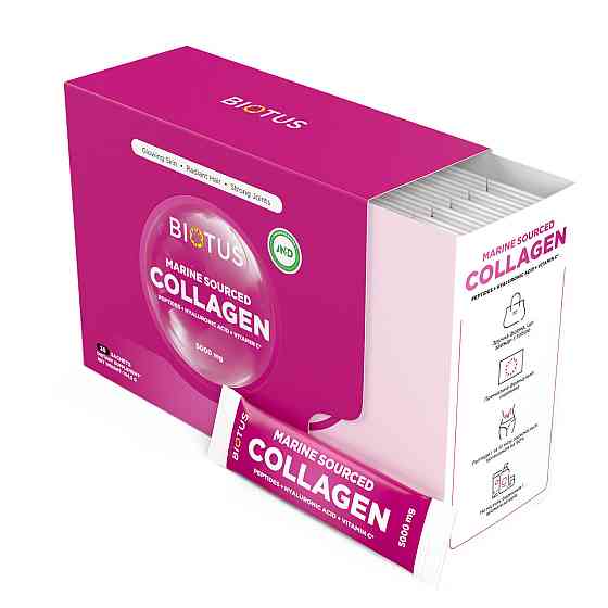 Морський колаген з гіалуроновою кислотою та вітаміном СBiotus Marine Sourced Collagen Peptid30 пак Київ