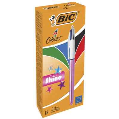 Ручка масляная Bic 4 in 1 Colours Shine Pink розовая (bc982875) Винница