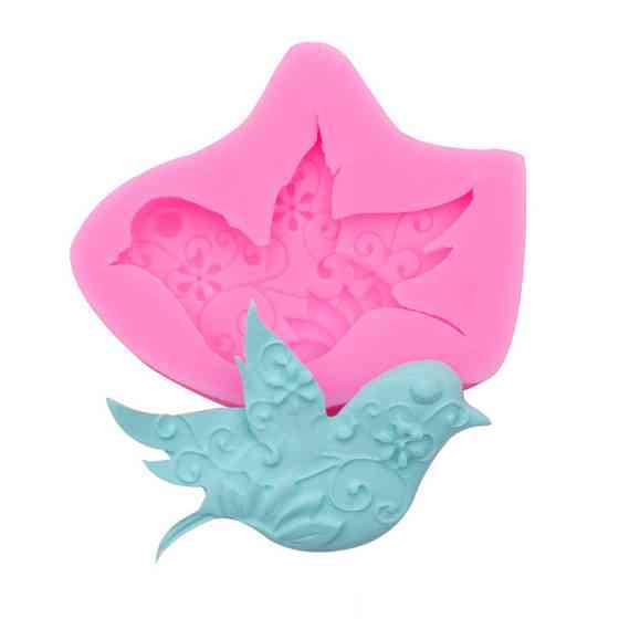 Молд силиконовый Птичка 55 на 66 мм розовый Киев