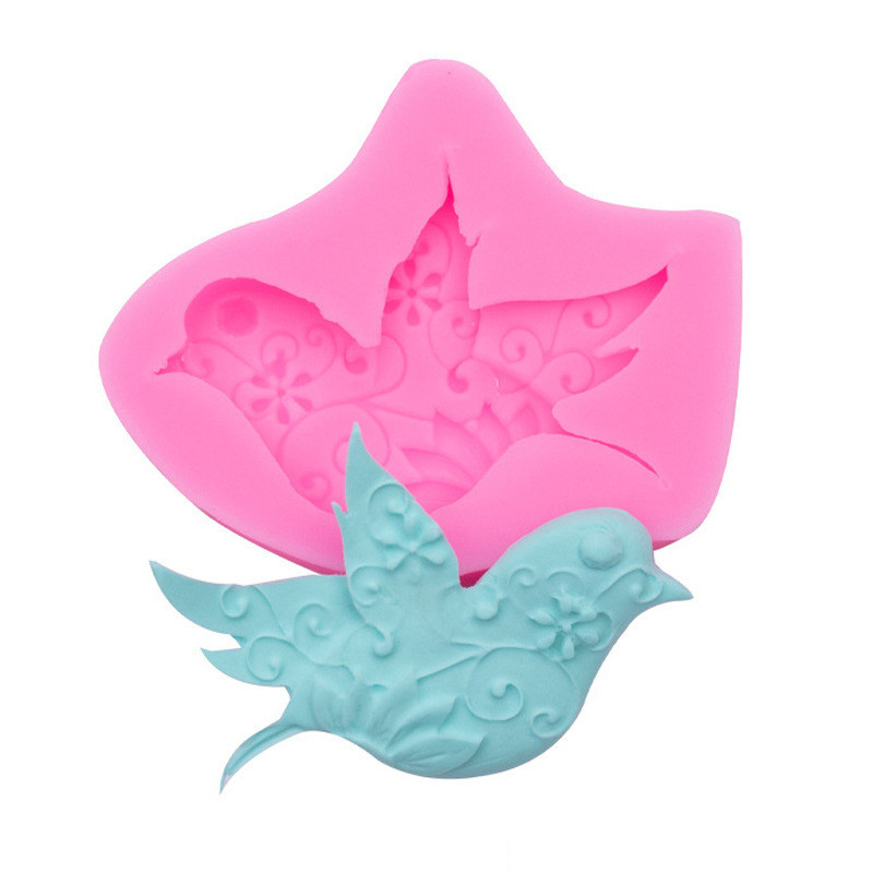 Молд силіконовий Пташка 55 на 66 мм рожевий Київ - фото 4