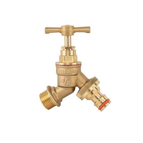 Кран вентильний РЗ 1/2", вихід РЗ 3/4", BRASS, BR-KCR1234 Київ
