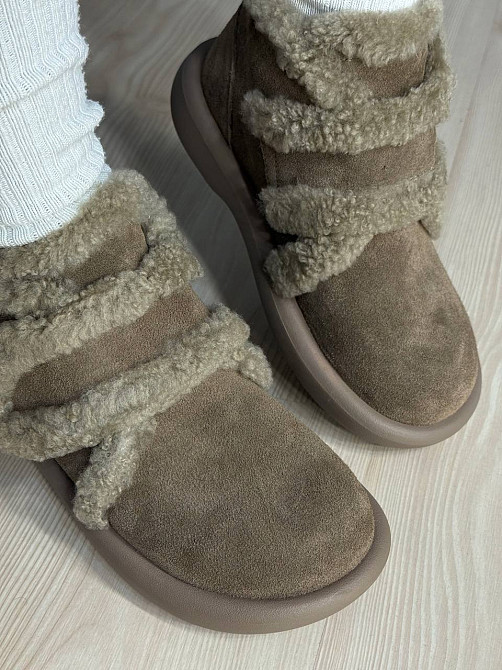 Ботинки женские Hengji 13-3 угги замшевые на меху с опушкой бежевые, 36, 23 см Киев - изображение 15