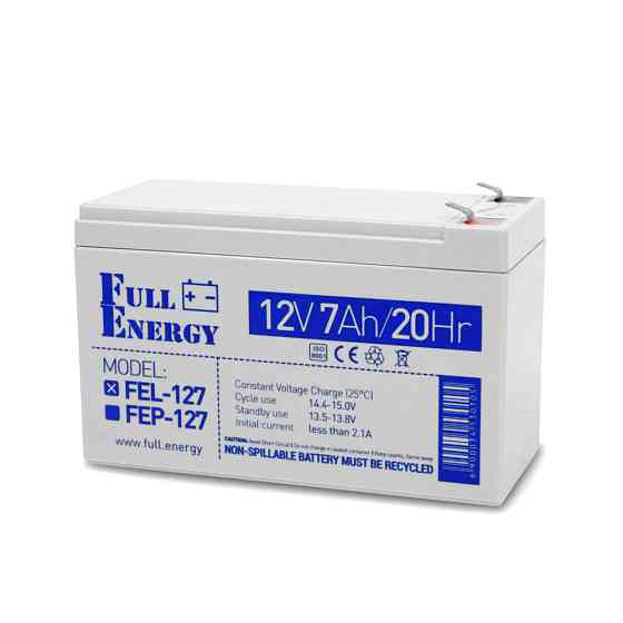 Акумулятор гелевий 12В 7А·год для ДБЖ Full Energy FEL-127 Киев