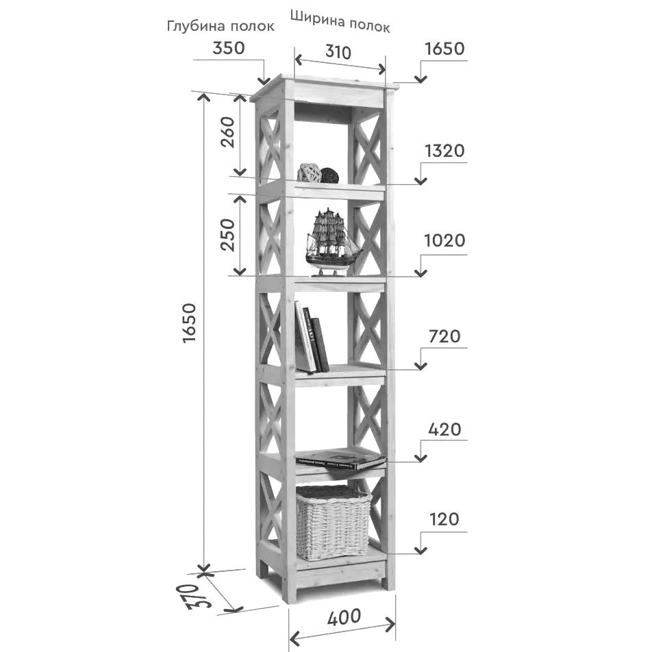 Етажерка для ванної "Грания 5" каррі Миколаїв - фото 2