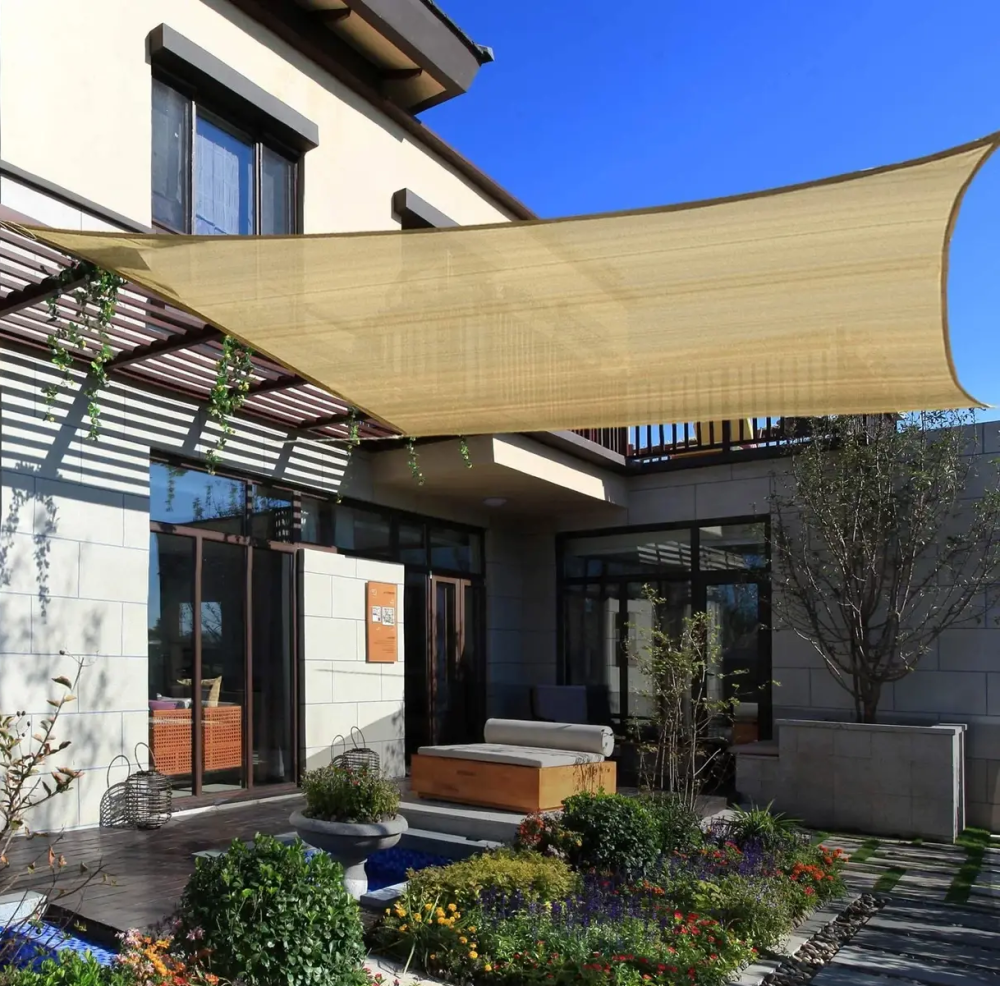 Тент навес затеняющий прямоугольный 4х8м сетка (Бежевый) Киев - изображение 9