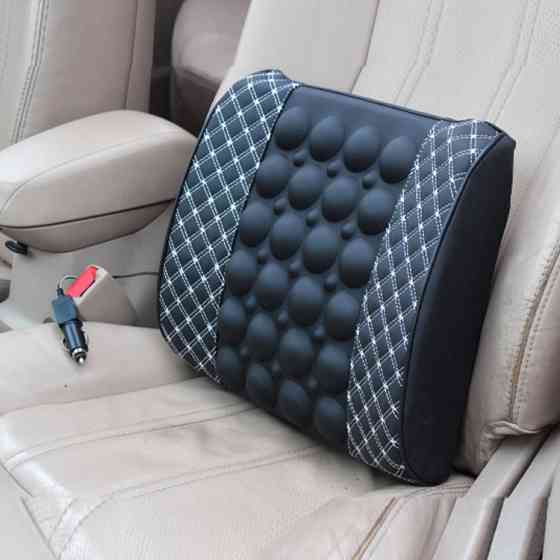 КОМПЛЕКТ!!! Массажная вибро подушка и ПОДГОЛОВНИК в авто, вибро упор для спины в автомобиль КРАСНАЯ прошивка Кременчуг