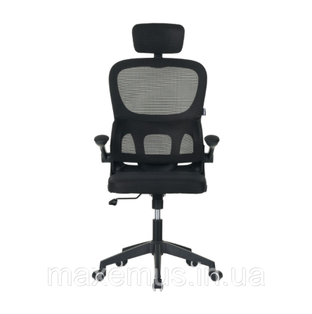 Офисное компьютерное кресло с подголовником и сеткой Bonro B-122 Черное (механизм Tilt до 120 кг) Мостиска