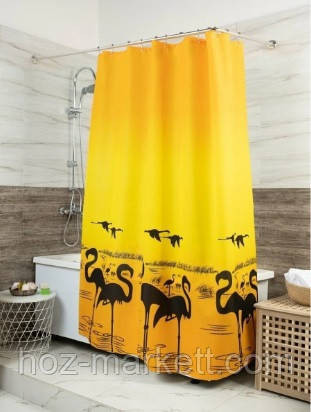 Штора для ванной  тканевая Miranda Flamingo 180 х 200 см Харьков - изображение 3