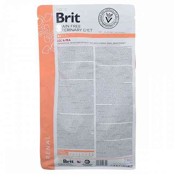 Сухий корм Brit GF VetDiet Cat Renal для котів, при захворюваннях нирок, з яйцем та горохом, 2 кг Вінниця