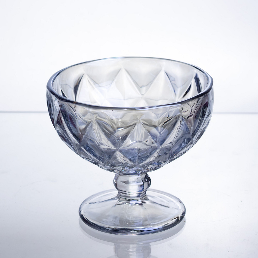 Набір креманок Diamond Blue 6 штук по 300 мл HP-19-277 прозорий для десертів йогуртів з ограненням Коломия - фото 2