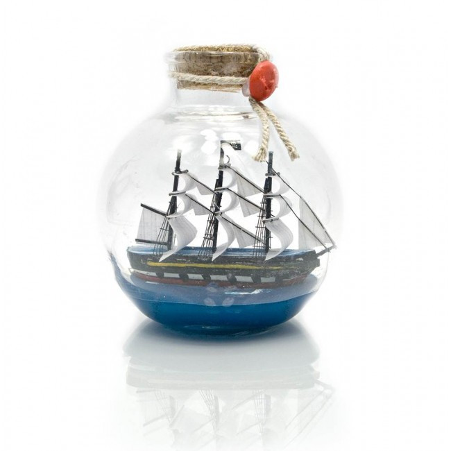 Сувенір морський Вітрильник в пляшці Київ - фото 1